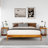 Jaxson Modern Acacia Solid Wood Platform Bed Frame, Exclusive Curved Bed Legs, No Headboard, 800lbs Heavy Duty Capacity, No Box Spring Needed-23215239-23215238