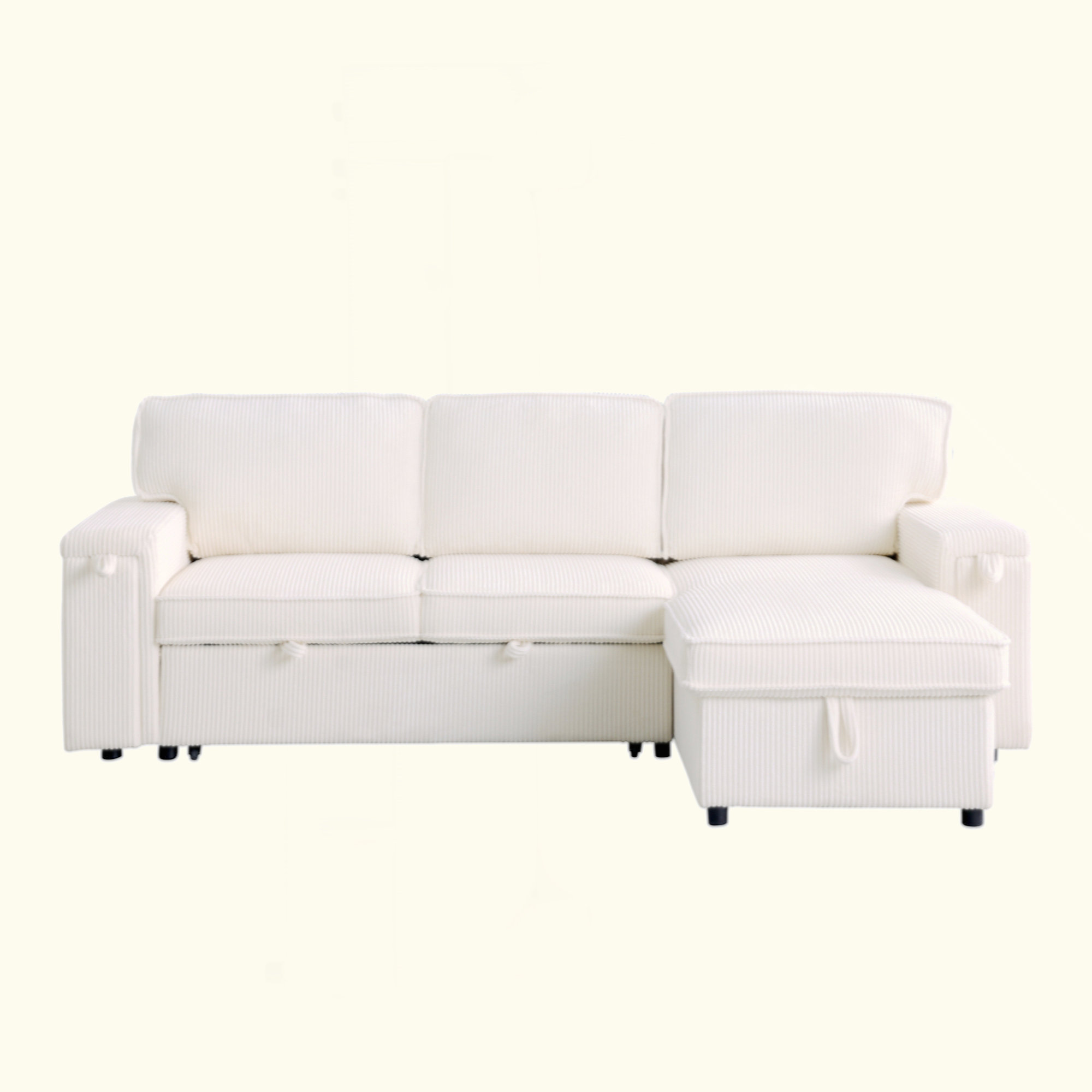 Latitude Run® Upholstery Sleeper Sectional Sofa With Storage Space ...