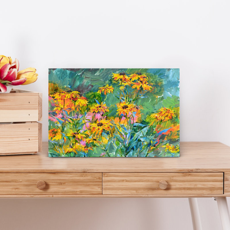 «Vibrant Summer Blooms Colorful Vibrant Flower Nature», art mural, H 12 po x l 18 po