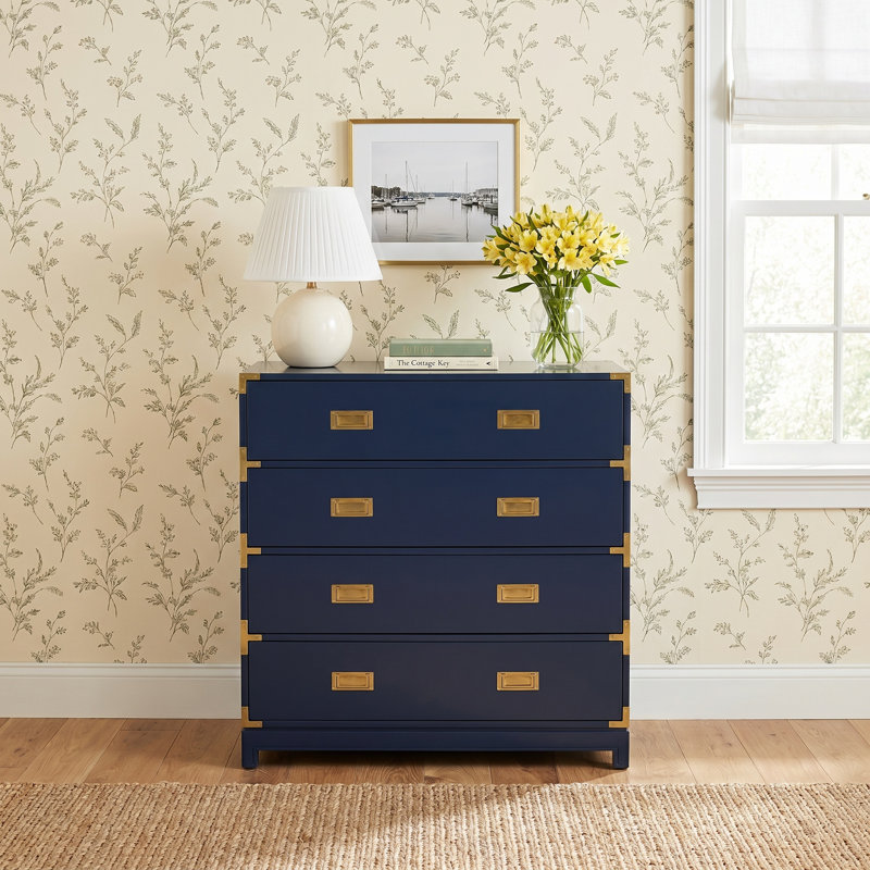 Duey Hogle Solid Wood 4 - Drawer Accent Chest