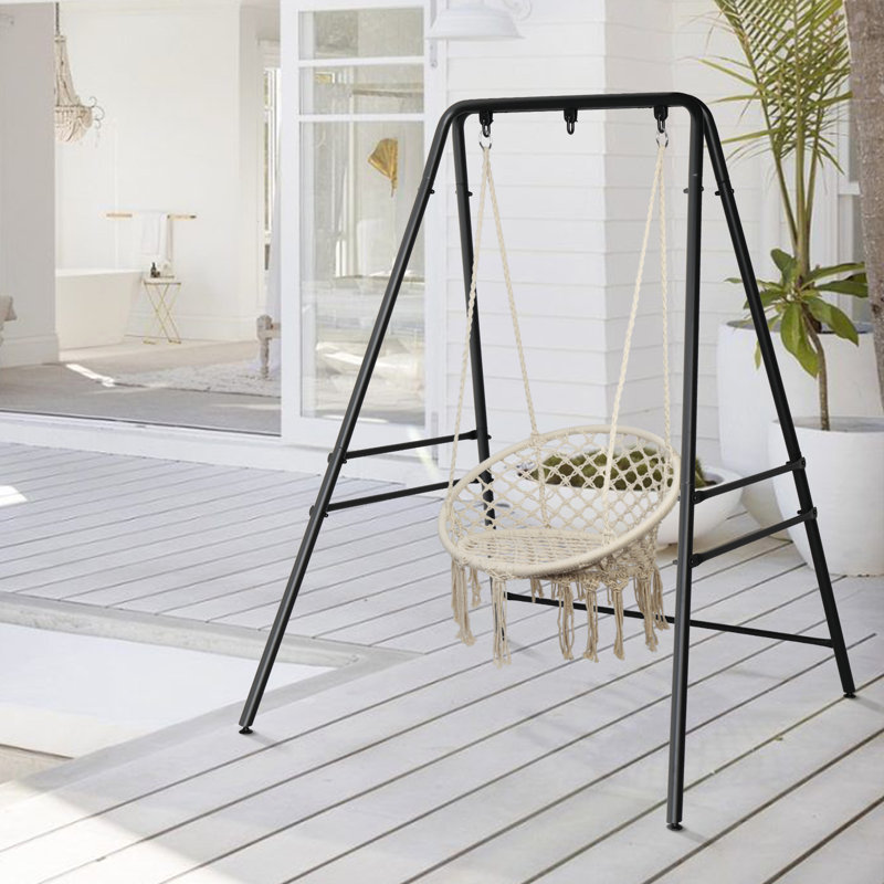 Laimis Powder Coated Steel Hammock Chair Stand, Black