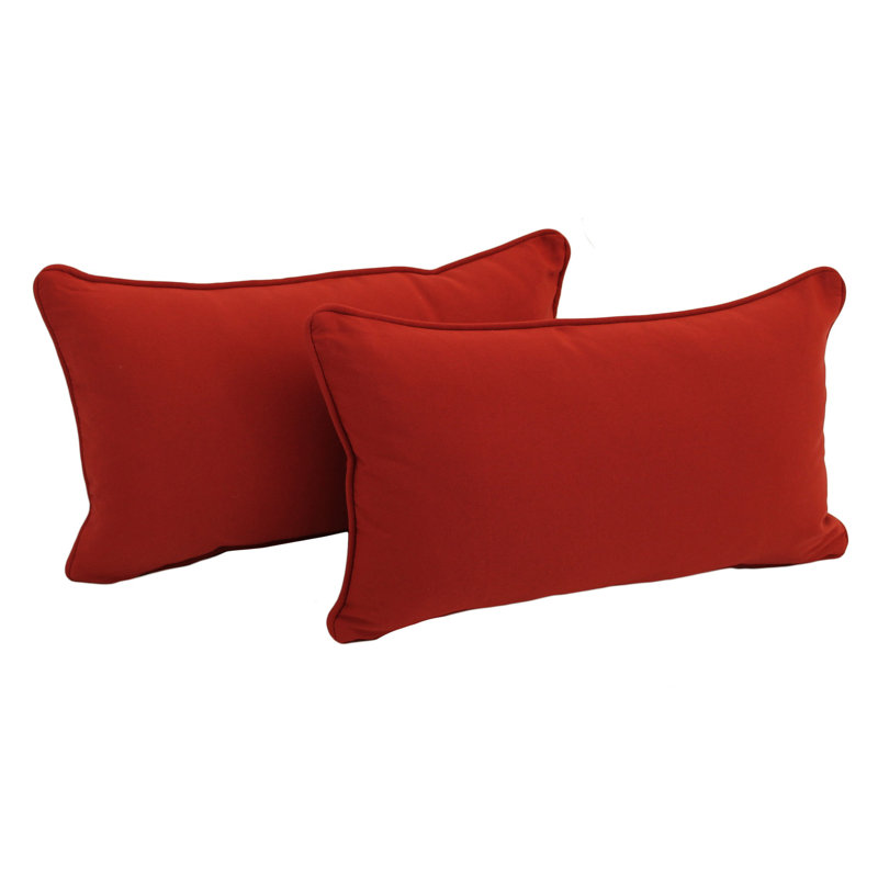 Cotton Blend Reversible Throw Pillow, Ruby Red