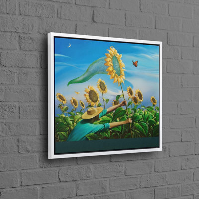Modern 3D Abstract Sunflower Canvas Poster Serving as Versatile Home Decor Suited for Farmhouse Style Living Room Wall Art Display