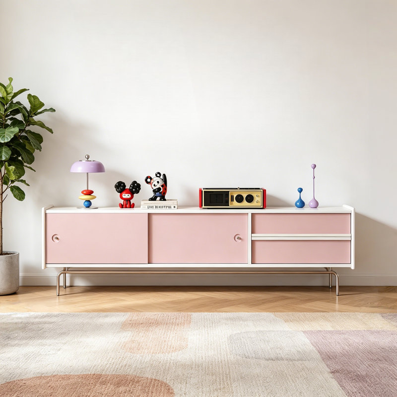 Meuble télé simple et créatif, H 22,44 po x L 78,74 po x l 15,75 po