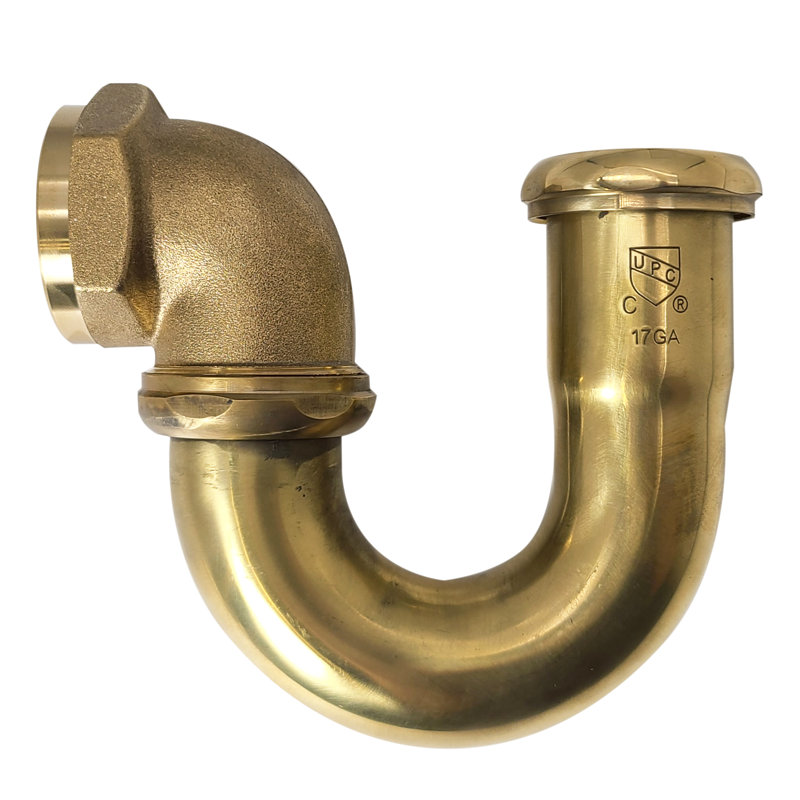 1-1/2 x 1-1/4" Brass LA Style Code P-Trap, Unfinished