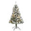 Sapin de Noël floqué avec lumières DEL-1796319354