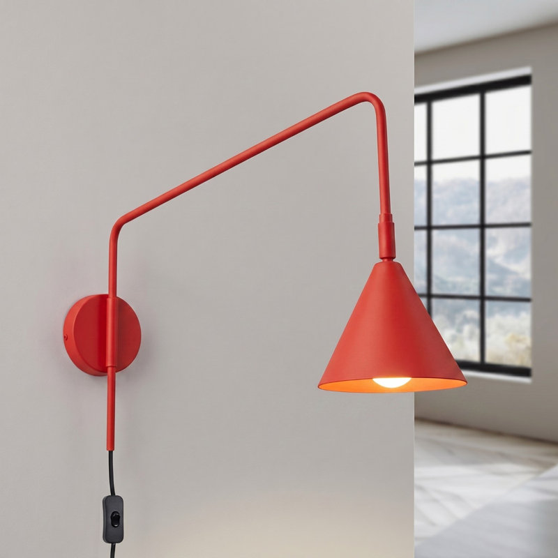 Nox Steel Flush Mounted Sconce, Wall lamp NOX red, Red, 1 Light
