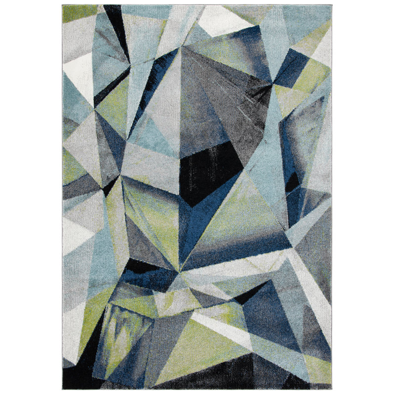 Tapis à motif abstrait Mihrije Porcello, Rectangle 10 pi 6 po x 14 pi