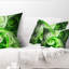 Mystic Green Fractal - coussin imprimé abstrait