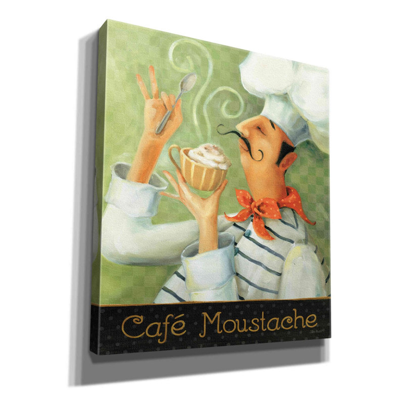 «Cafe Mustache II» par Lisa Audit, art mural sur toile, H 30 po x l 26 po x P 1,5 po