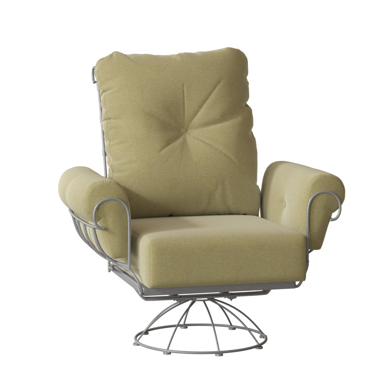 Chaise berçante pivotante Terrace, Étain, Toile toile Sunbrella® Bird's Eye
