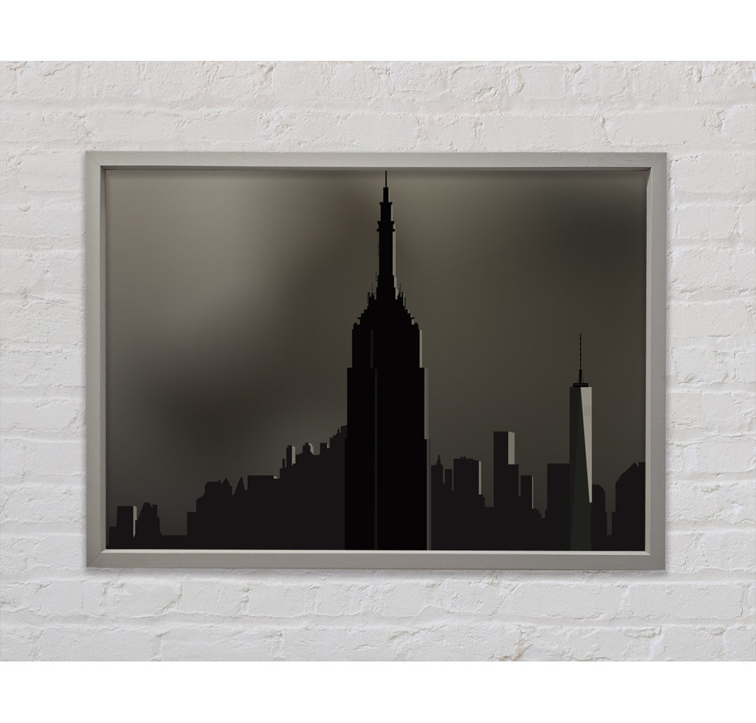 Empire State Building Illustration - Einzelner Bilderrahmen Kunstdrucke auf Leinwand