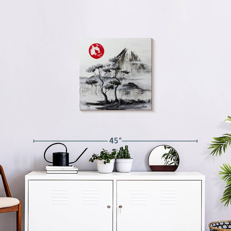 Harnek, paysage japonais pittoresque, H 20 po x l 20 po