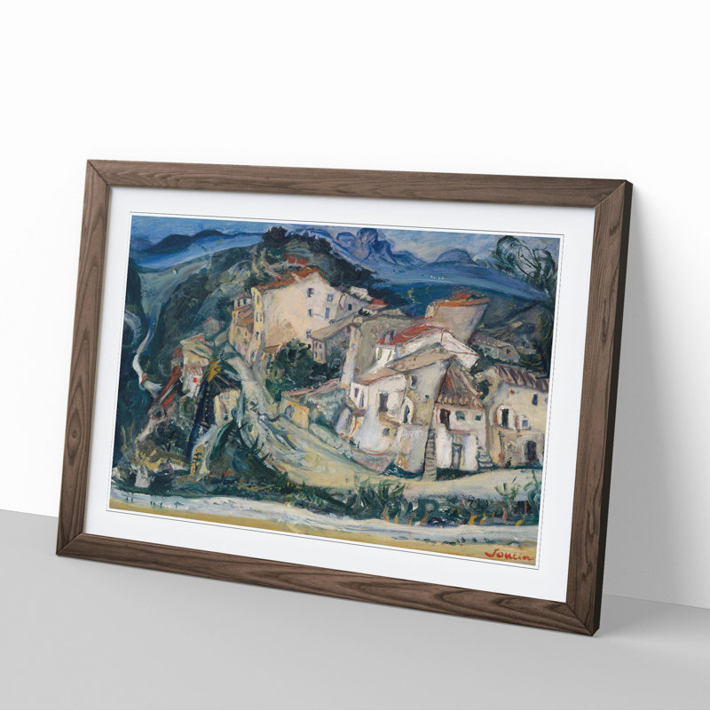 View of Cagnes by Chaim Soutine - Picture Frame Painting, Walnut, 36cm H x 48cm W x 2cm D