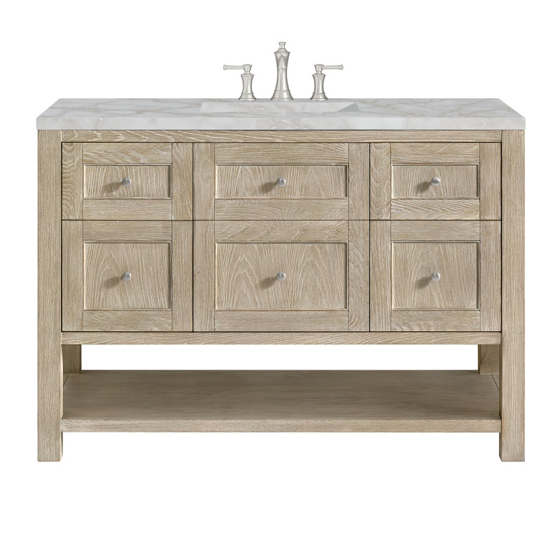 Breckenridge 48 in. Single Vanity, Whitewashed Oak, Victorian Silver