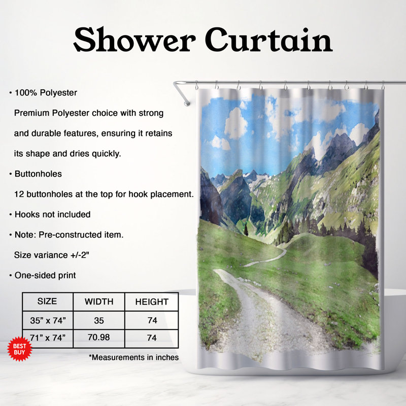 Penning Shower Curtain, 74"H x 71"W