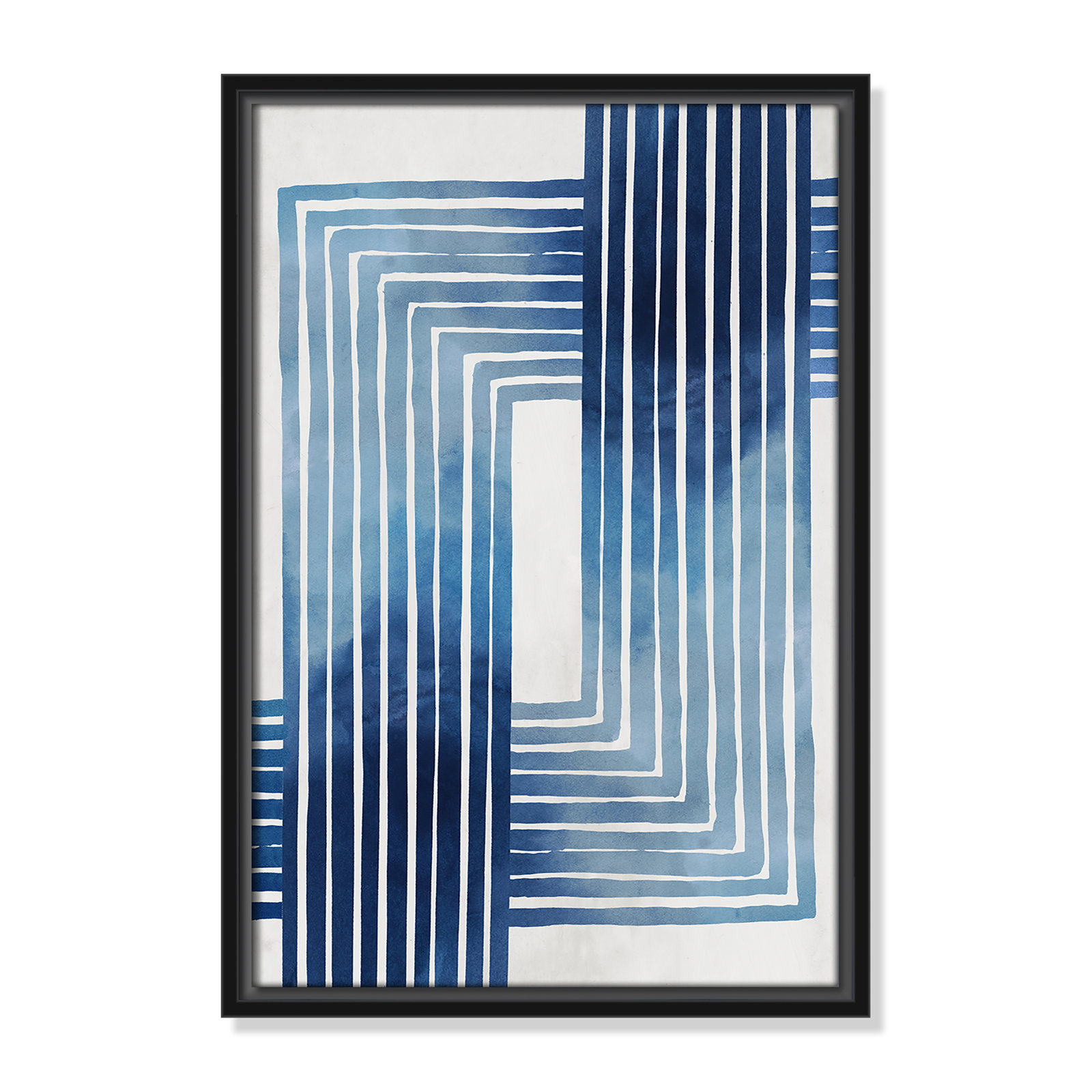 Lanny "In Unison" Painting by Eva Watts, 19.5" H x 13.5" W x 2" D, Black Framed Canvas