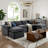 Boneless Modular Sectional Sofa, Double-Layer U-Shaped Cushion Cloud Comfort Couch-646624358-643902668