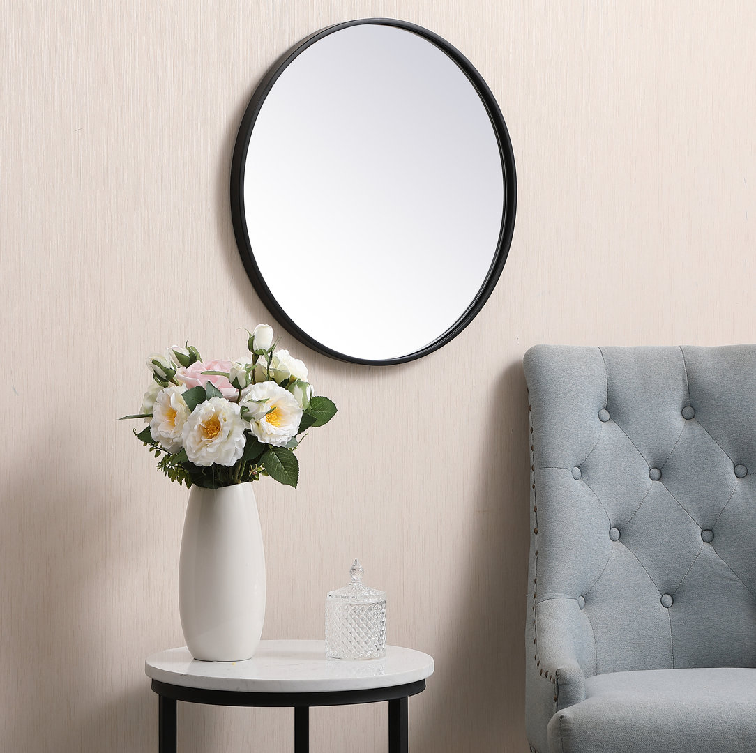 Sabine Accent Mirror, Black, 21" x 21"