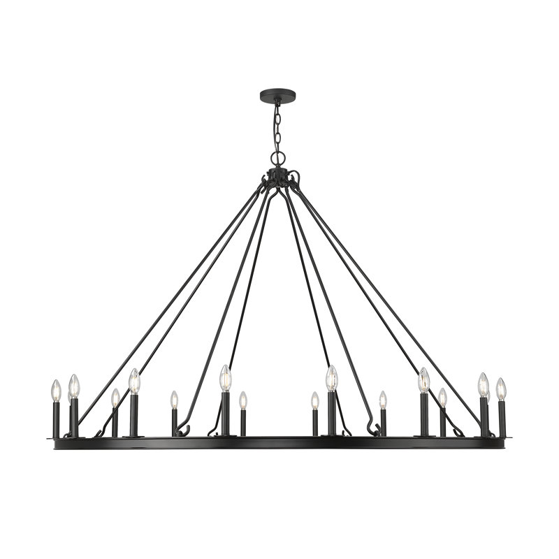 Parker 16 Light Chandelier, Matte Black