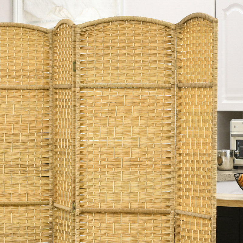 Paravent 6 panneaux, H 70,9 po x l 106,3 po x P 0,7 po, Bois naturel