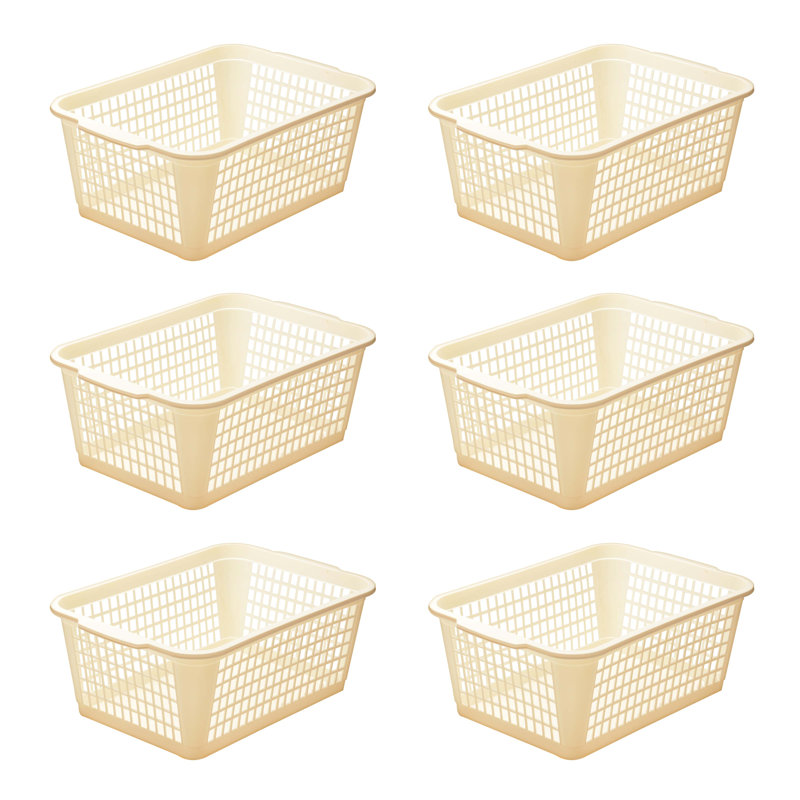 Panier de plastique, Ivoire, 6, 16 x 12 x 16