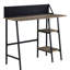 Bureau à 2 tablettes en chêne rustique et noir pour le travail organisé