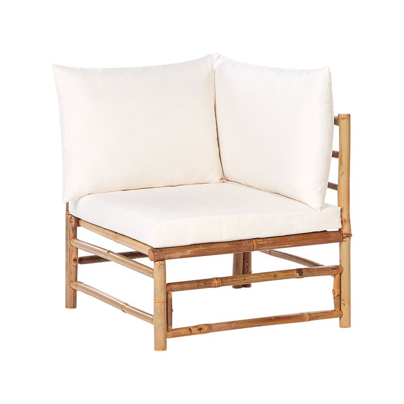 CERRETO Wood Outdoor Lounge Chair, Off White