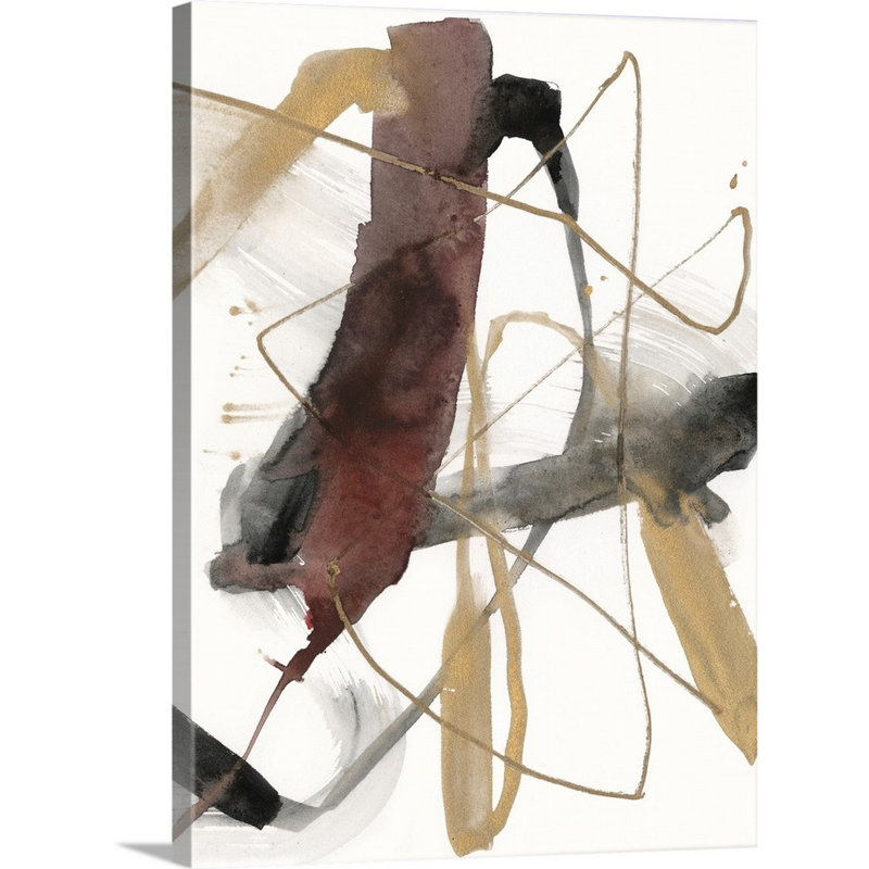 «Bourgogne Interjection II» par Jennifer Goldberger - reproduction d'art, Toile tendue, H 48 po x l 36 po x P 1,25 po