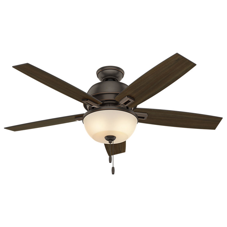 52" Donegan 5 - Blade Standard Ceiling Fan with Pull Chain and Light Kit Included