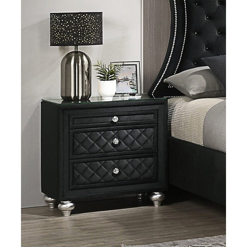 Upholstered Nightstand Bedside Table With Drawer