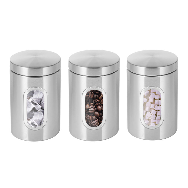 Metal Jar - Set of 3, Silver