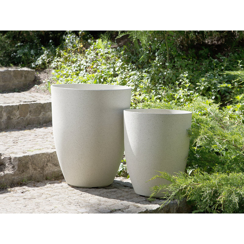Valeria Pot Planter, Off White, 52 cm H x 43 cm W x 43 cm D