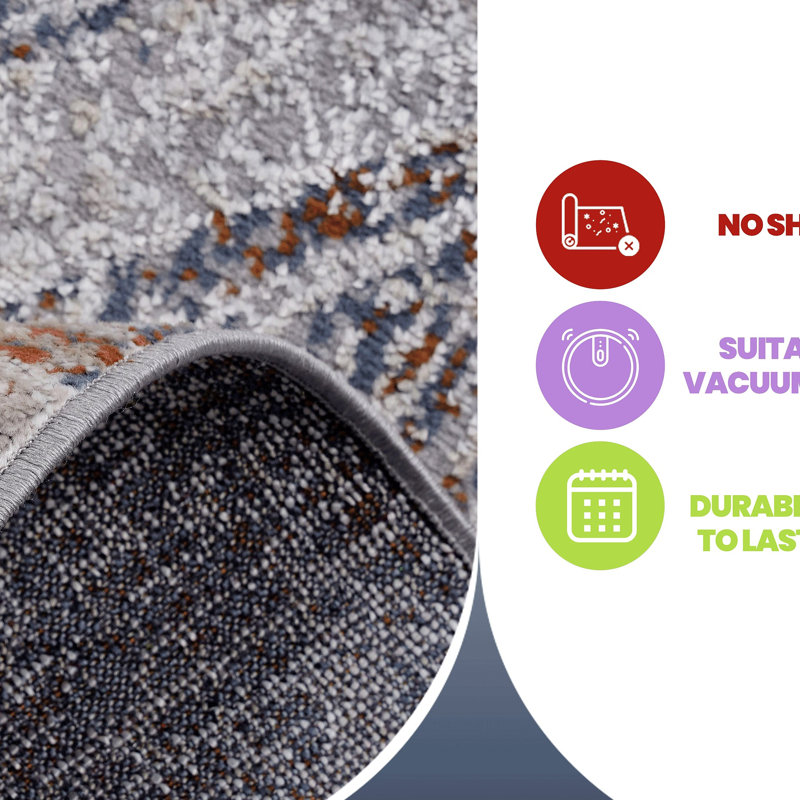 Tapis de couloir à motif géométrique Collection, Tapis de couloir 2 pi 2 po x 8 pi