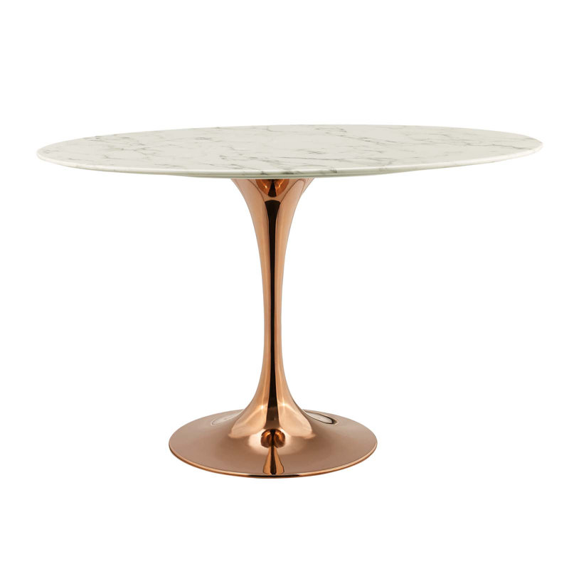 Modway Lippa 48" Oval Dining Table, Rose Pink