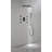 Wall mounted shower system with 6 body sprays and hand shower