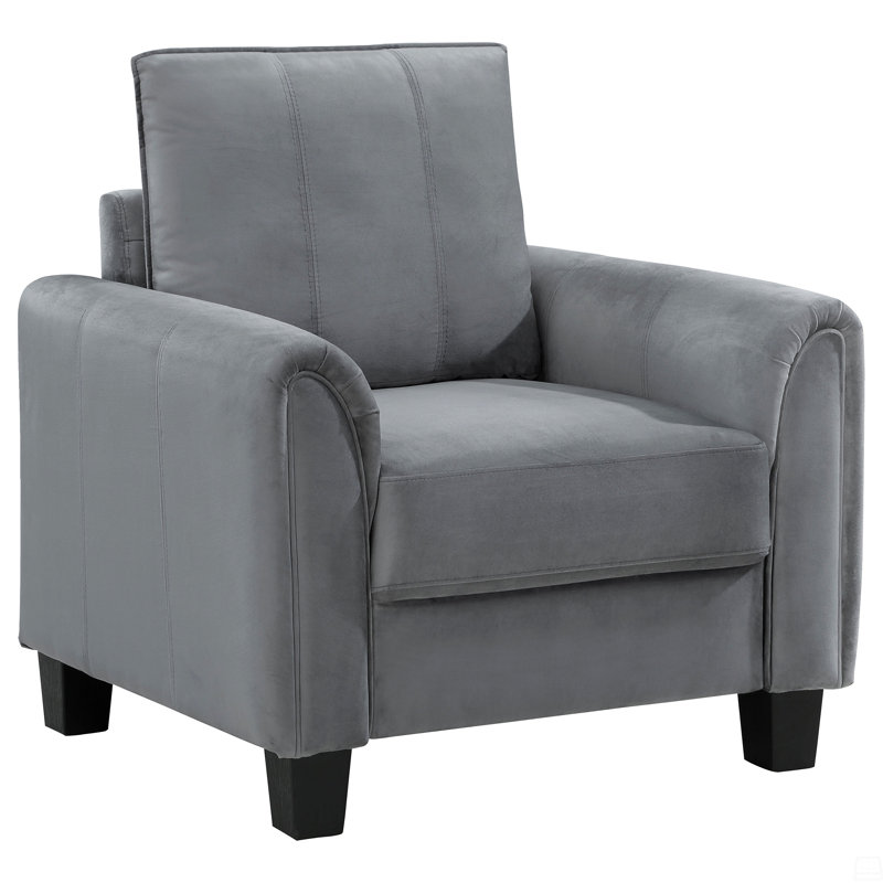 Fauteuil d'appoint rembourré à accoudoirs roulés