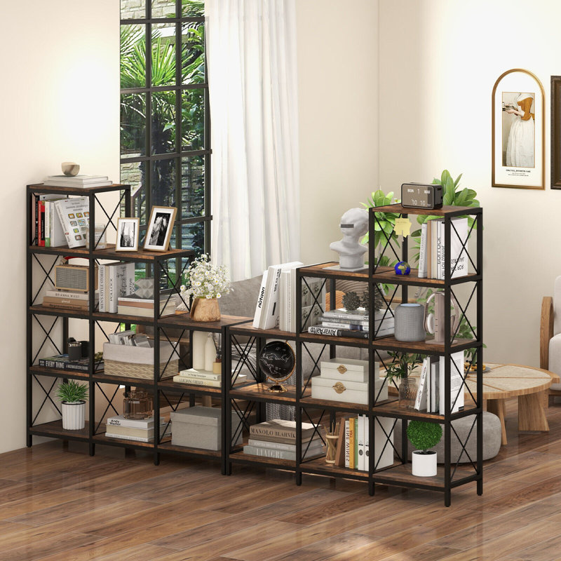 130cm H x 115cm W Metal Step Bookcase