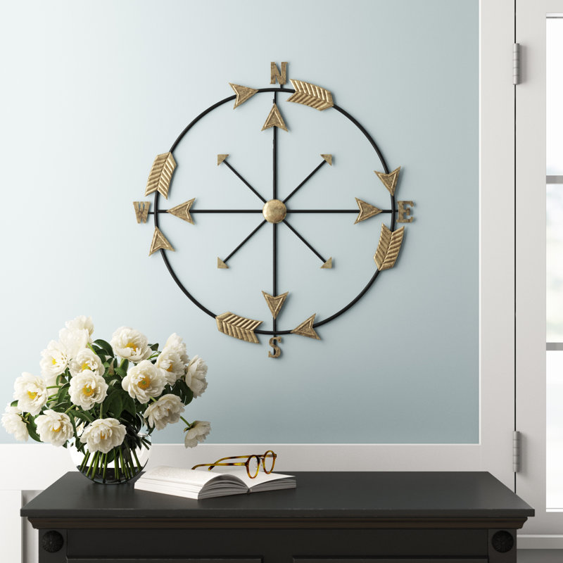 Elara Gold and Gray Wall Compass