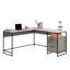 Bureau en L, finition brune