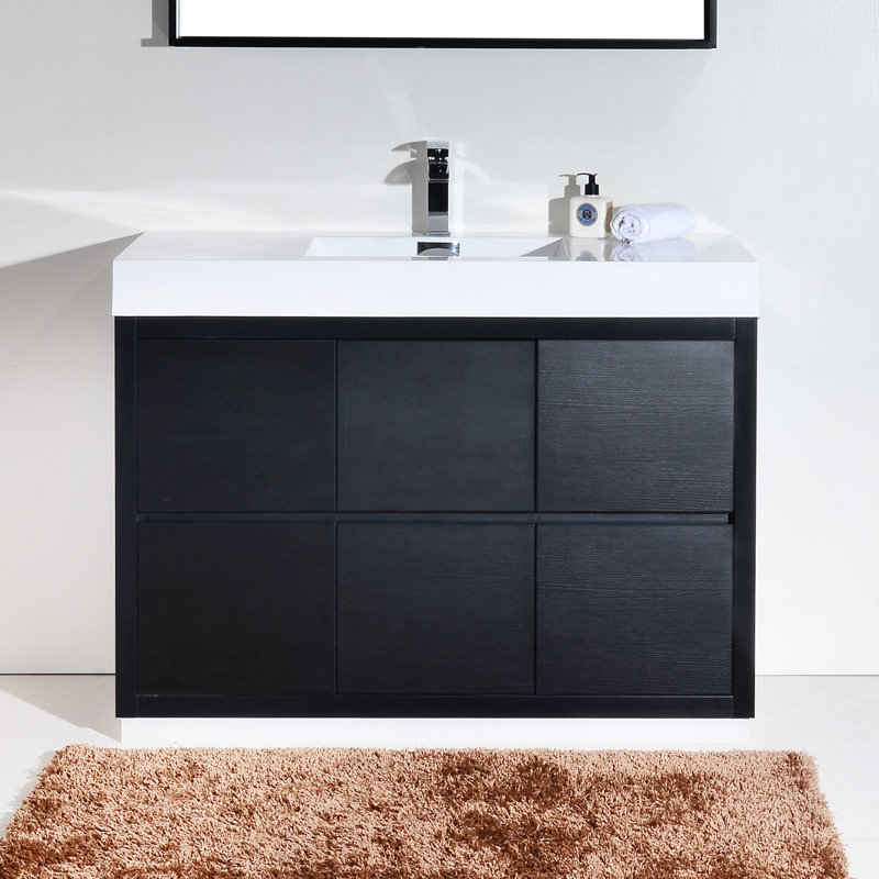 Ensemble de meuble-lavabo simple 47 po Royka, Noir