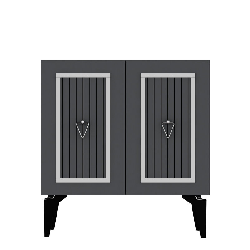 Elegant Console Table, Anthracite & Silver, 29.5 x 31.1 x 15.7 inches | 100% Melamine Coated Particle Board, Thickness: 0.7 inches | Sturdy Design with 19-inch Leg Height, Perfect for Modern Home Decor & Entryways