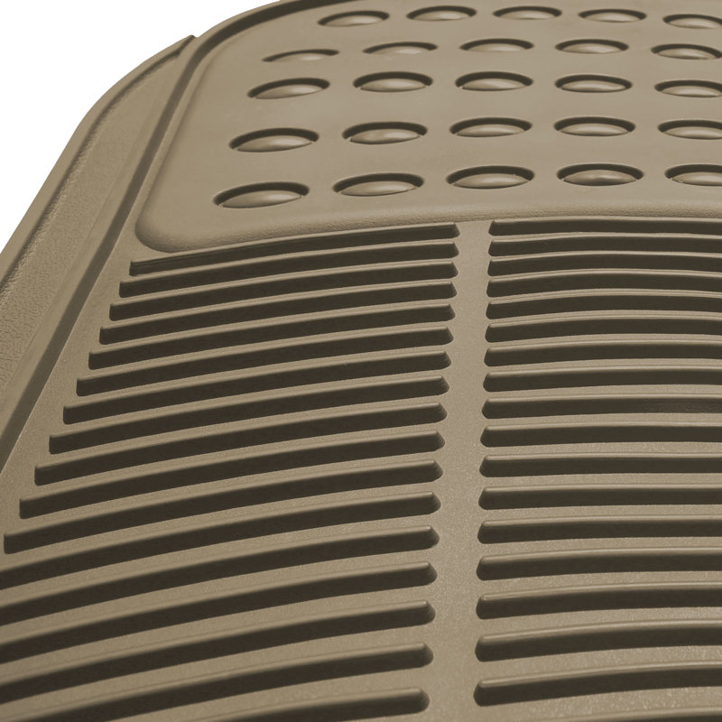 Universal Fit Beige Heavy-Duty Rubber Cargo Floor Mats