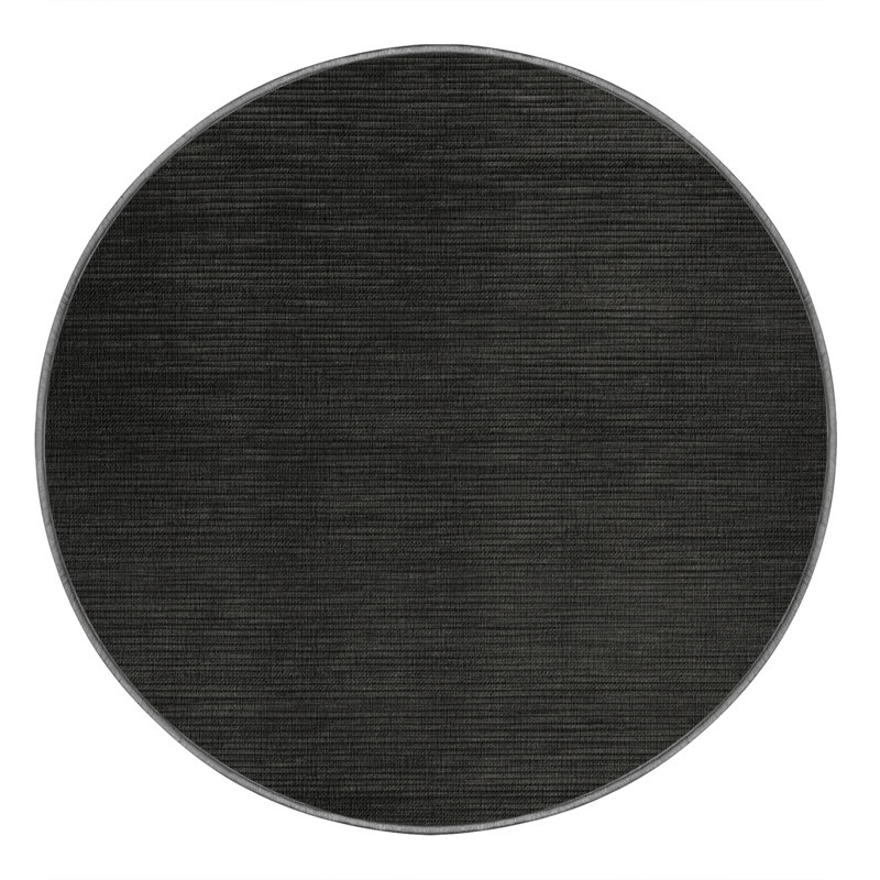 Machine Washable Solid Brown Area Rug, Round 3'