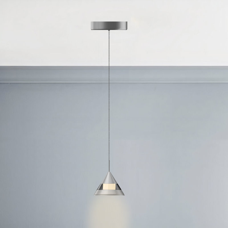 Luminaire suspendu à 1 lumière à DEL conique aeleen, Aluminium