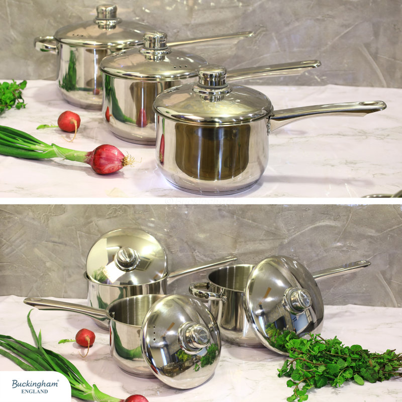 Buckingham Stainless Steel Saucepan Deep Induction 18 cm 2.8 Litres