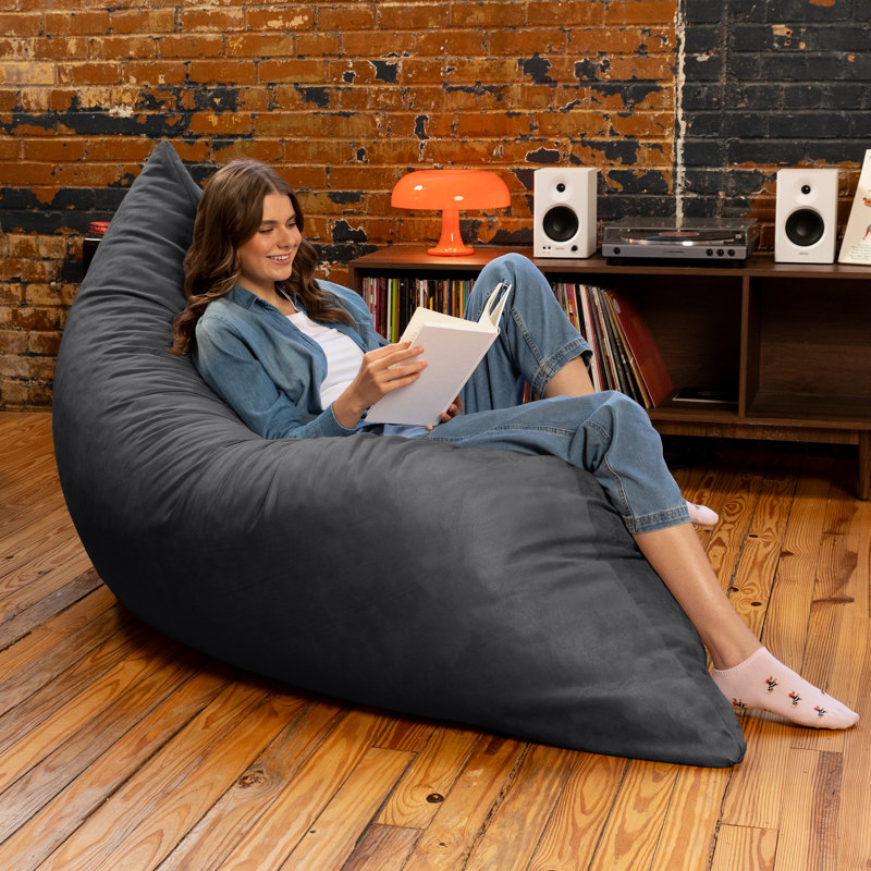 Pillow Saxx 5.5-Foot - Huge Bean Bag Floor Pillow and Lounger, Black