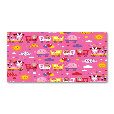 Animals On The Train - Wrapped Canvas Print