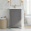 Meuble-lavabo étroit moderne de 20 po avec lavabo en céramique, pieds en bois massif et porte à fermeture en douceur avec tablettes doubles, vert