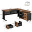 Bureau de direction 63 pouces avec classeur, grand bureau d'ordinateur avec tiroirs et tablettes de rangement-1507209762